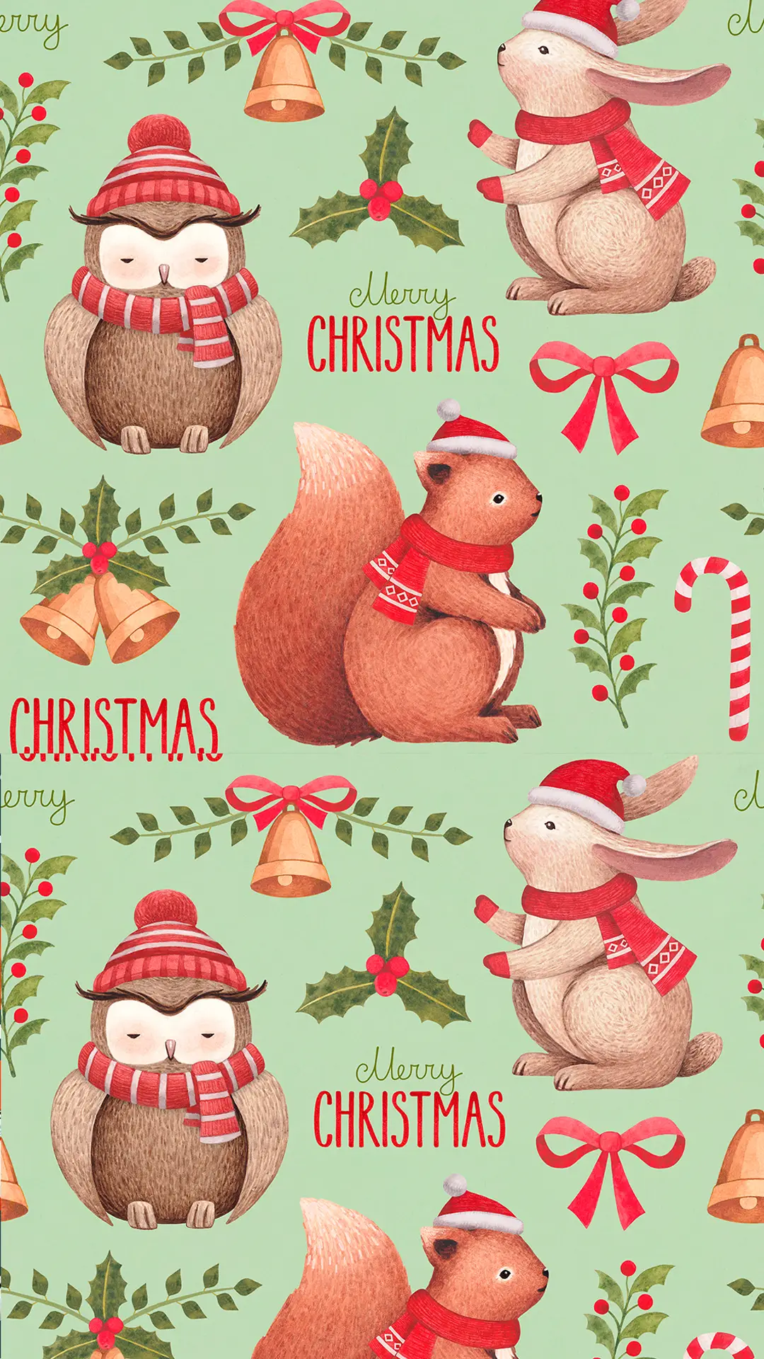 圣诞主题小清新插画壁纸-锐景创意