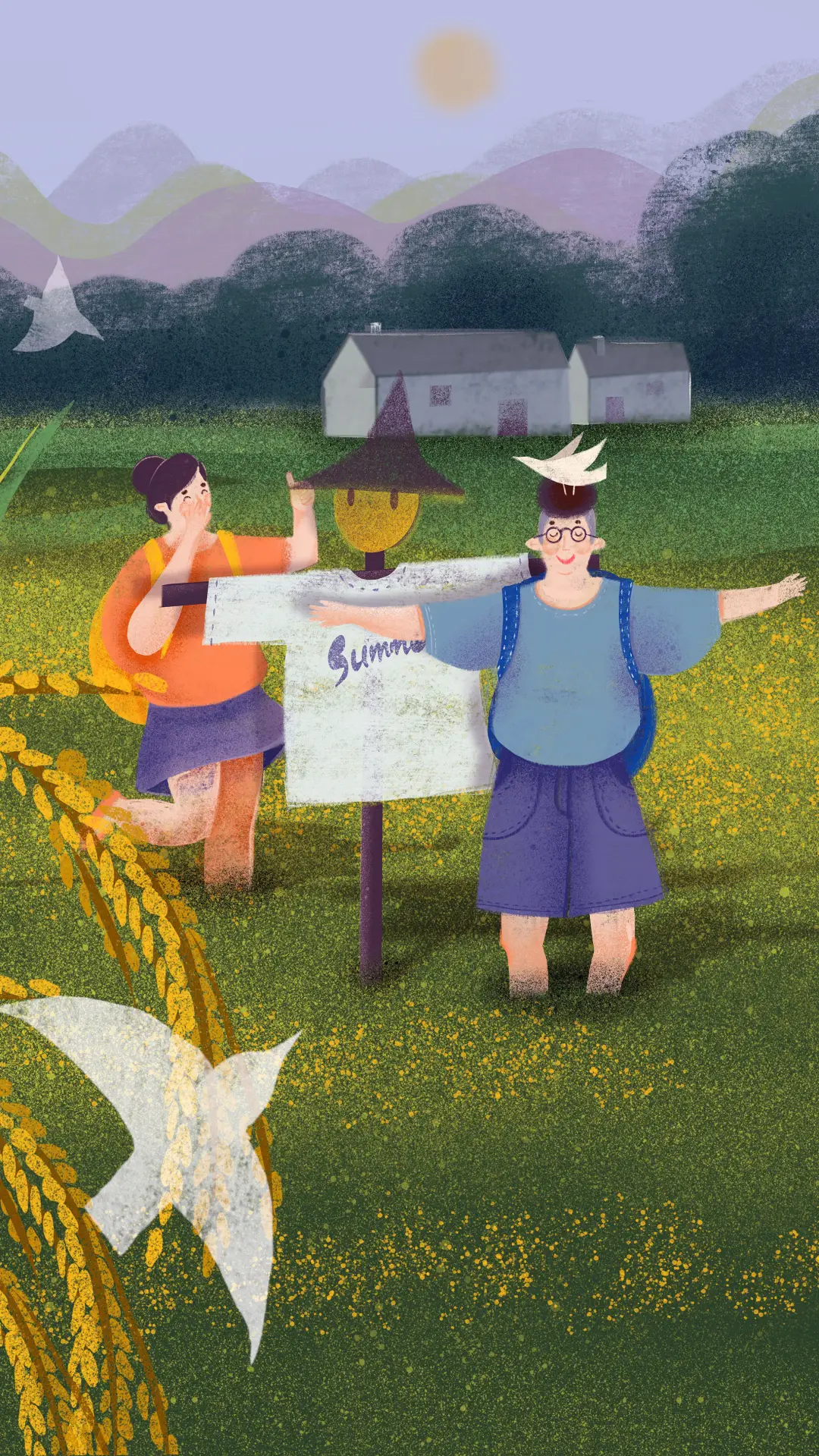 情侣插画-视觉中国