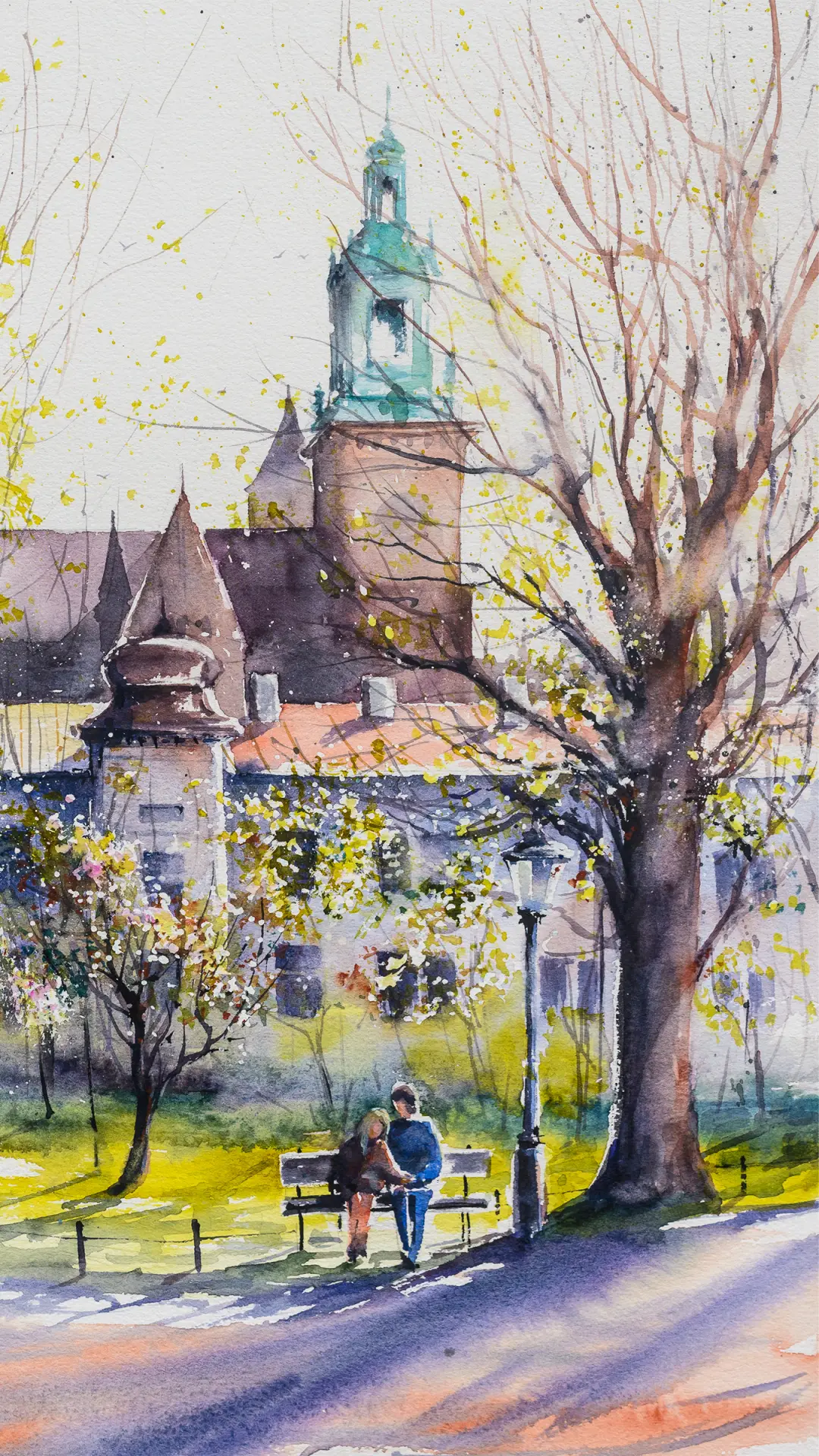 唯美水彩画-拍信图库