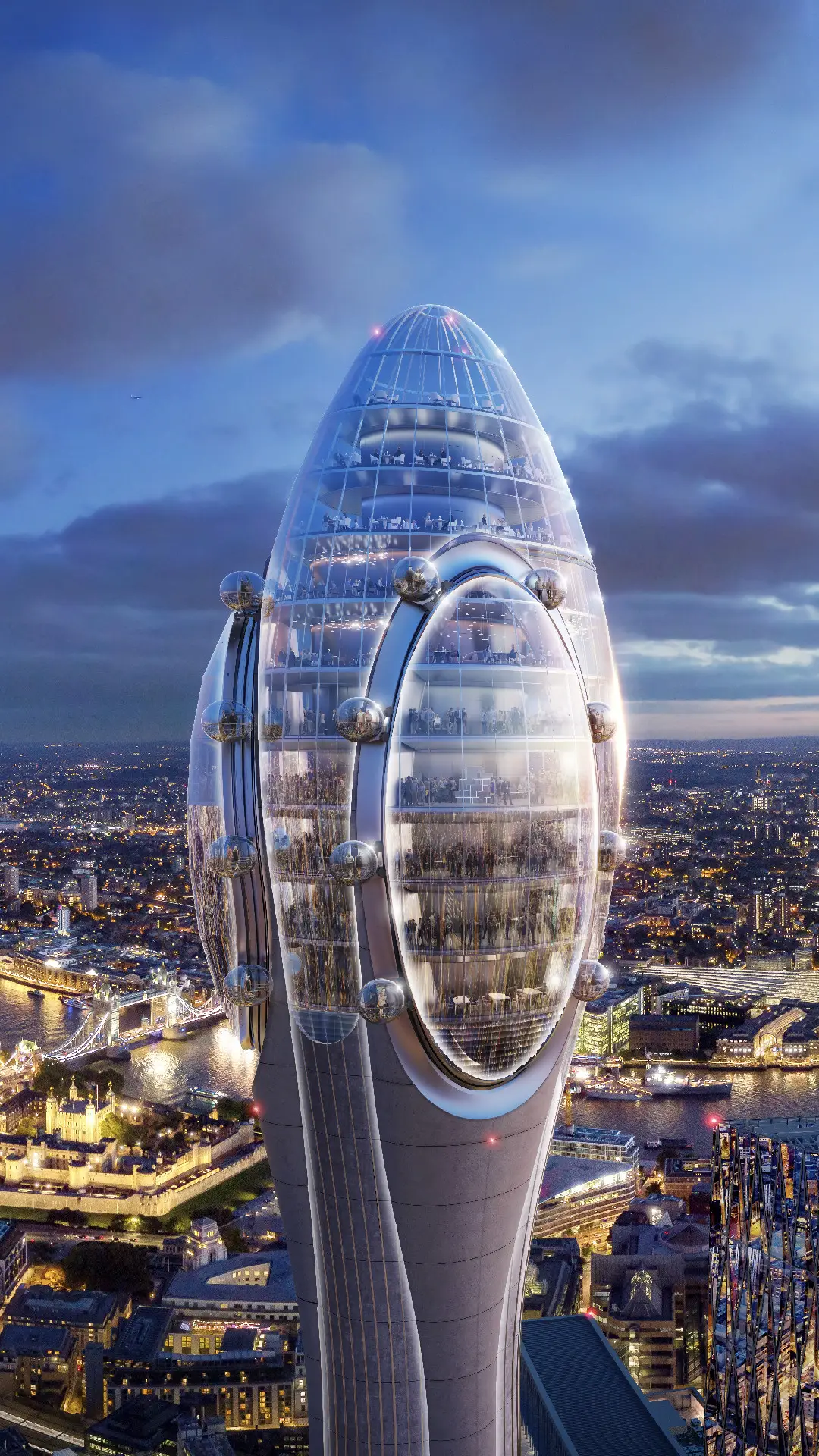 伦敦打造全新地标“郁金香”