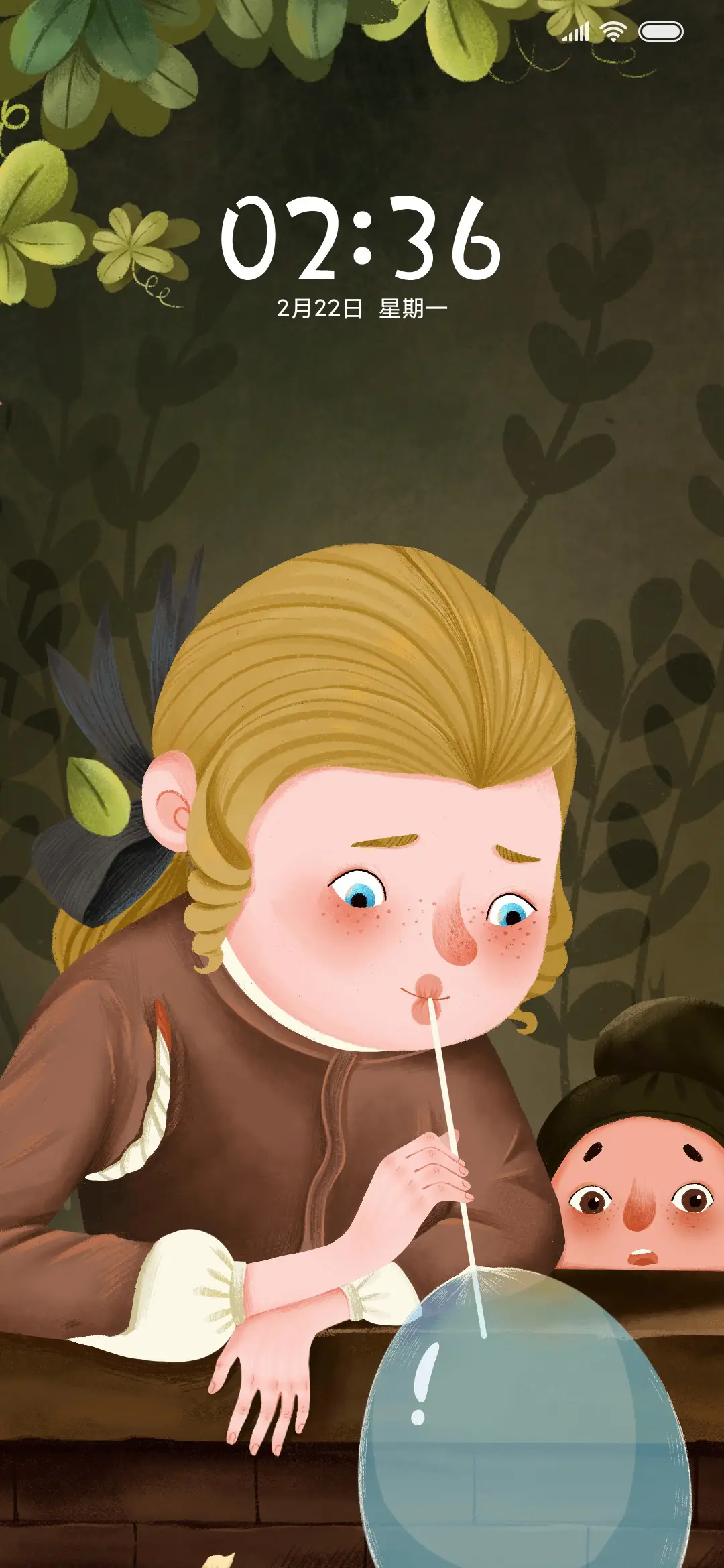 复古油画吹气球