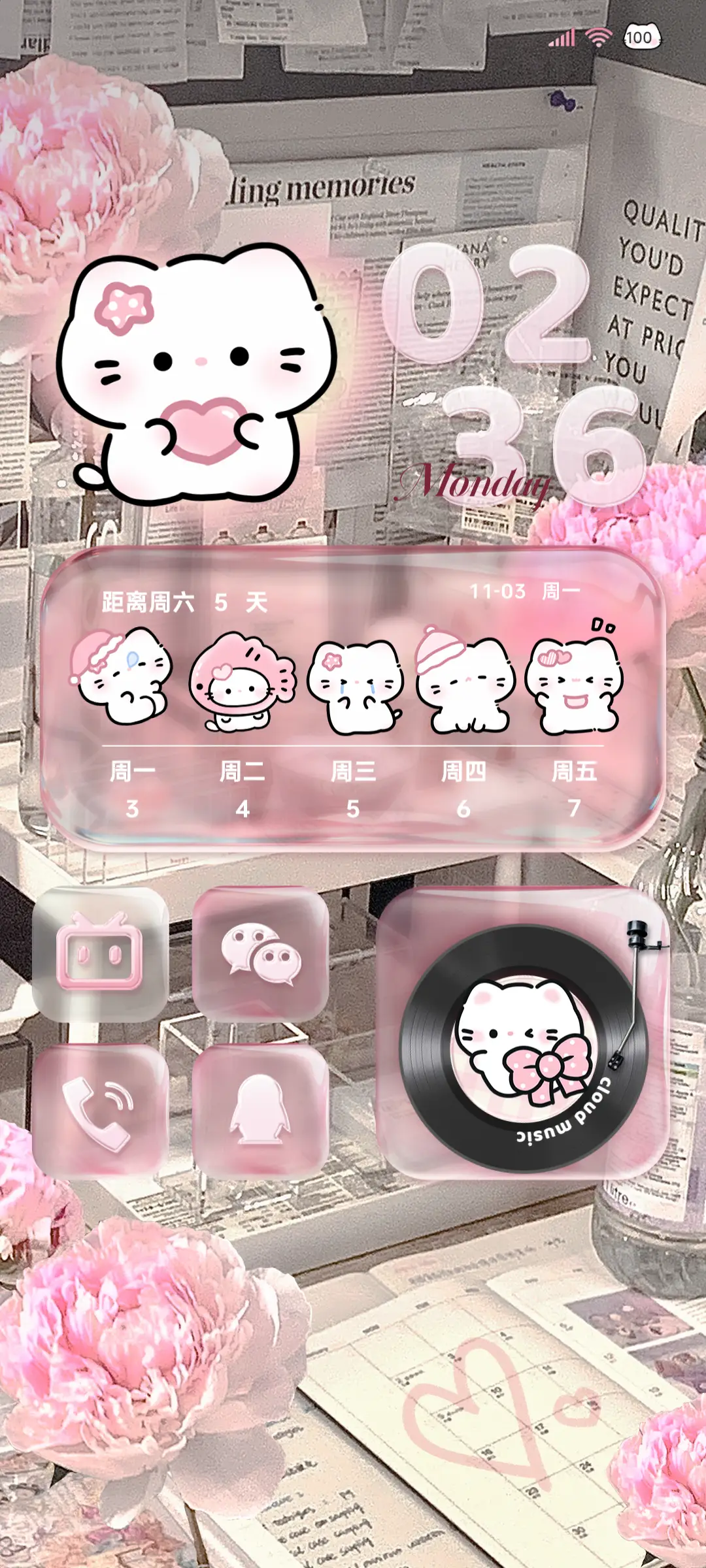 液体玻璃猫猫组件 THEME for Xiaomi MIUI HyperOS