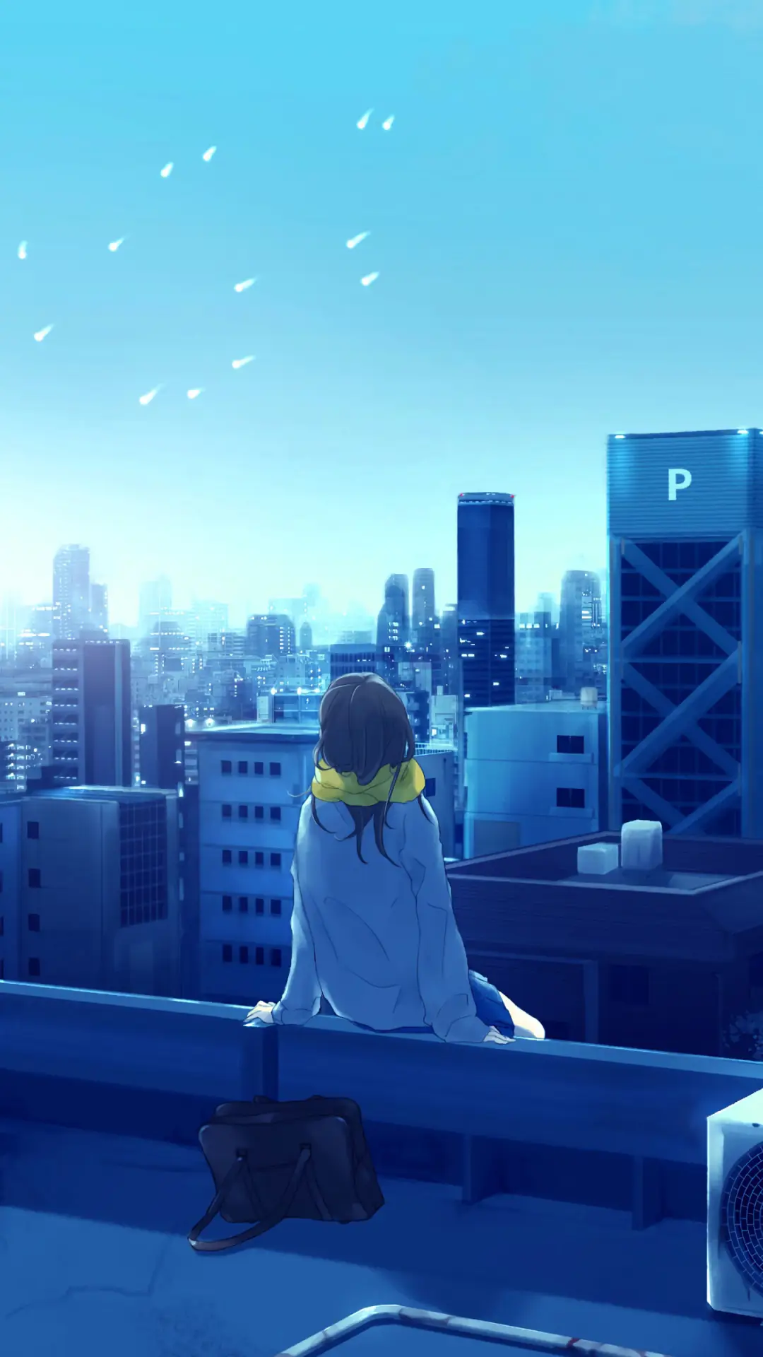 眺望天空的女孩