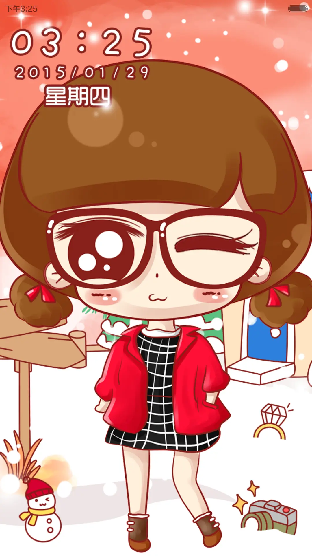 【V6】小小瑶时尚达人秀（滑动三锁屏+自由桌面+音乐界面） - Screenshot 1